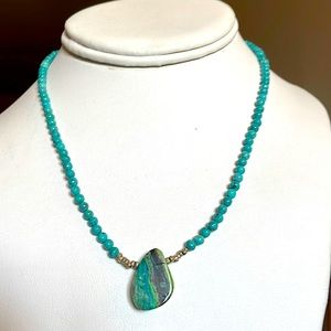 Turquoise Beaded Pendant Necklace